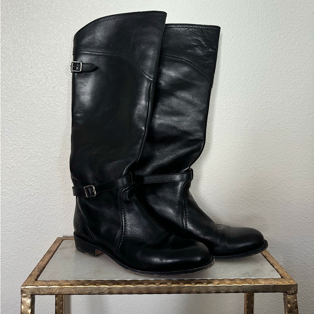 Vintage FRYE Black Riding/ Moto Boots Size 9